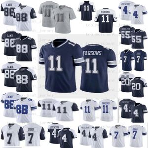 11 Micah Parsons camiseta de fútbol 88 CeeDee Lamb 4 Dak Prescott Tony Pollard 55 Leighton Vander Esch 7 Trevon Diggs camiseta para hombre mujer joven