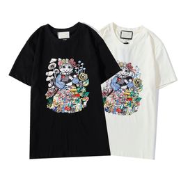 2021 Nouvelle broderie fleurs de chat T-shirt Men Femmes Fashion Tide Summer BB Casual Street GC T-shirt Off Designer C P T-shirt Wholesale