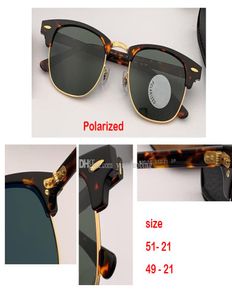 2021 Nieuw modemerk ontwerper gepolariseerde zonnebrillen mannen vrouwen rijden vierkante frame zonnebril man 51 mm 49 mm lens zonnebril Femal3745075