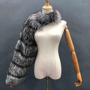Manteau en fourrure de renard pour femmes, nouvelle mode 2021, manches simples de luxe, Y1229