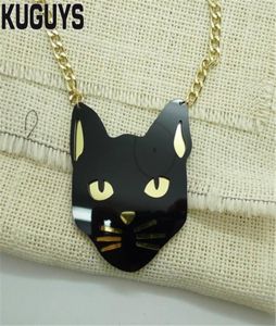 2021 Nieuwe mode -sieraden Zwarte kattenkop Grote hangketting voor vrouwen Hip Phop Man Dierlijke ketting voor zomeraccessoires3903338