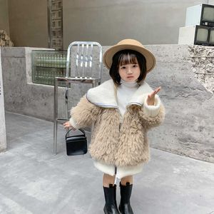 2021 Nouvelle mode enfants fille fourrure pardessus automne vêtements d'hiver chaud longs manteaux d'extérieur enfants vêtements bébé Parkas TZ972 H0909