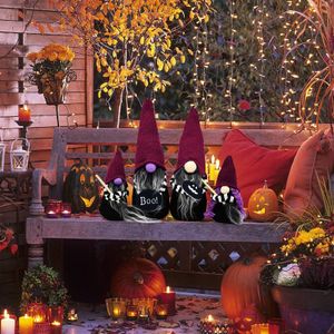 2021 NIEUW Fashion Party Gift Halloween Witch Gnomes Plush voor Tier Tray Decor Handmade Fall Gnome Autumn Faceless Poll Table Ornamenten Geschenken