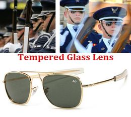 2021 NIEUWE FASHIER PILOT PILOT SUNBRAD MENSER MERK Designer American Army Optical Ao Sun -bril voor mannelijke UV4004362911