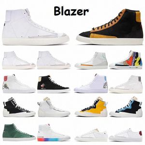 2022 Mid 77 Vintage Flat Casual Shoes Black White Mens Dames Platform Sneakers Pixel Mozaïek Game Green Brown Hallows Designer Woman Shoe 36-45