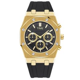 2021 New Gold Men Business Watch Fashion Gentalmen Gental Luxury Watches Black Silicone Automatic Quartz Wristwatch Horloge masculine argenté Wholesal 242F