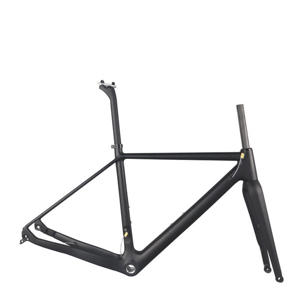 Cuadros de bicicleta de grava GR029 Carbón mecánico y compatible con Di2 Cuadro de bicicleta de ciclocross de disco plano con tija de sillín Max Tire 700X42c