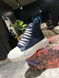 Designer Skate Shoes Squad Low-Top Sneakers Denim Sneakers High-Top Women Lace Up Print Sneakers dikke sneakers