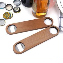 2021 Nieuwe Keuken Bar Gereedschap Houten Handvat Bartender Flesopener Wijn Bier Soda Glas Cap Flesopener met DHL-schip