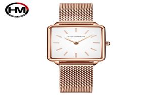 2021 New Japan Movement Women Rose Gold Simple Fashion Casual Brand PolsWatch Luxury Lady Square Watches Relogio Feminino229D2140447