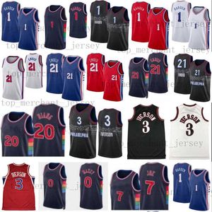2022 new Joel 21 Embiid Basketball Jersey Mens Jame 1 s Harden Allen 3 Iverson 0 Tyrese Maxey 20 Georges Niang 7 Isaiah city shirts jersey