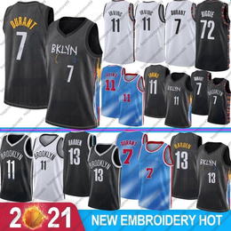 2021 Nouveau Kevin 7 Durant Kyrie 11 Mens Irving 13 Harden College Basketball Maillots Camisetas de baloncesto 2021 Stock S-XXL Jersey Respirant