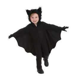 2021 Nieuwe Kids Vampire Bat Cosplay Kostuum Jongen Meisje Halloween / Carnaval Anime Superhero Hooded Party Pak Q0910