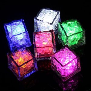Novelty LED Glowing Ice Cubes Lighting Slow Flashing Color Changing Light Up Cup Safe Without Switch Wedding Party Bar KTV Halloween Decoration