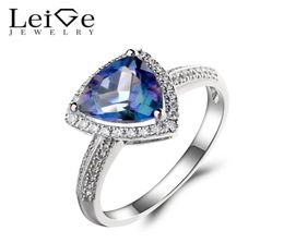 2021 Nieuwe Leige Jewelry Neptune Garden Topaz Ring Wedding Ring Triljoen Cut Blue Gemstone S925 Silver November Birthstone voor Her5533978