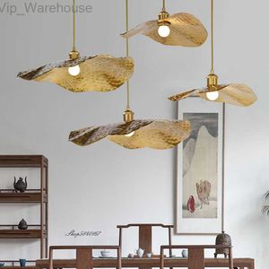 Nouveau Lotus pendentif lumières nordique cuivre plafond lampes suspendues pour salon salle à manger décor Restaurant Loft Led lampe à main HKD230825