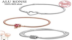 2021 New Love 100 925 Bracelet perlé en argent sterling pour les femmes en forme de bricolage original bijoux6981252