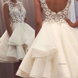 2021 Nouvelle belle robe de mariée sans manches courtes
