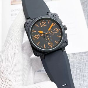 2021 Nieuwe luxe heren horloges zes steken 46 mm maat automatisch mechanisch horloge Designer polshorloges hoogwaardige topmerk rubberen riem riem fashion cadeau