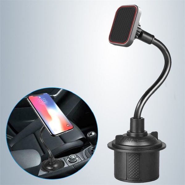 Soporte magnético para taza de coche, soporte para teléfono con cuello de cisne ajustable, compatible con teléfonos inteligentes, 2021