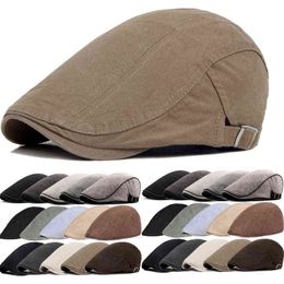 2021 Nouveaux hommes Bérets Printemps Automne Hiver Style britannique Vendeur de journaux Béret Chapeau Rétro Angleterre Chapeau Mâle Chapeaux Peak Painter Caps pour papa J220722