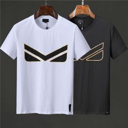 Camiseta de verano para hombre, cuello redondo, estampado de ojos negros, camisetas simples, sueltas, cómodas, transpirables, # T0012