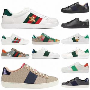 Hommes Femmes Casual Chaussures 2 Tiger Snake Chaussures Baskets En Cuir Ace Bee Broderie Stripes Chaussure Marche Sport Baskets