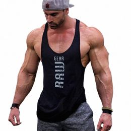 2021 Nouveaux hommes cott débardeurs gym fitn gilet muscle chemise à manches mâle singlet maillot de corps décontracté bodybuilding sport gilet f0nb #