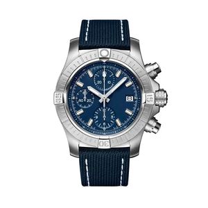 Montre de luxe pour hommes Mouvement à quartz Chronographe montres de créateurs de haute qualité Bracelet en acier inoxydable Verre saphir Noir Bleu Cuir Montres de sport