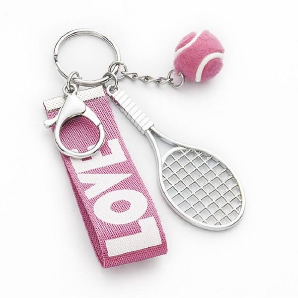 2021 Nouveau Mini Raquette De Tennis Porte-clés Créatif Mignon 6 Couleur Amour Sport Porte-clés Sac De Voiture Pendentif Porte-clés Bijoux Cadeau Accessoires313p