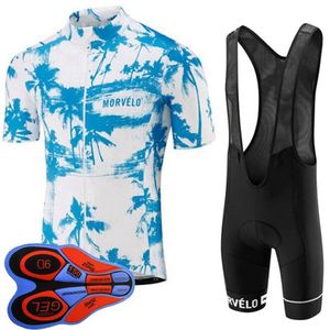 2021 New Morvelo Team Cycling Sleeves Jersey Bib Shorts sets entièrement 9d Gel Top Brand Quality Quality Bike Sportwear Y2182405258A