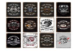 2021 NIEUWE MOTORCYCLE SKULL WOLF BEKENS PLAQUES PUB CLUB WALL Decoratie Vintage Metal Tin Sign Home Garage Decor Art PostersA4383313