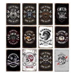 2021 NIEUWE MOTORCYCLE SKULL WOLF -borden Plaques Pub Club Wall Decoration Vintage Metal Tin Sign Home Garage Decor Art PostersA6972949