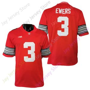 2021 New NCAA College Ohio State Buckeyes Football Jersey 3 Quinn Ewers Red Size S-3xl All Centred Youth Adult