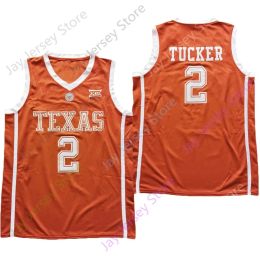 2021 Nouveau NCAA College Texas Longhorns Jersey 2 Tucker Jaune Taille S-3XL Broderie Tous Ed Hommes Jeunes