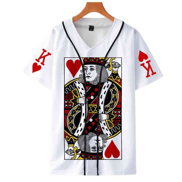 2021 Nouvelle nouveauté Poker Baseball T-shirt 3D hommes/femmes été T-shirt court vêtements masculins garçons/filles à manches courtes T-shirts drôles G1222