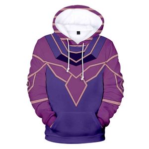 2021 Nouvelle personnalité Yugioh Caractère Uniforme 3D Sweat à capuche Sweat à capuche pour hommes Vêtements décontractés à capuche 3D Hip Hop Pull Sweat-shirt Y211118