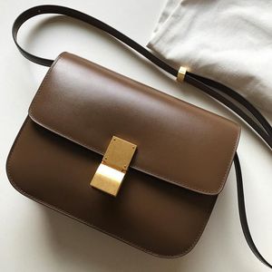 Sac beancurd rétro en cuir de vache pour femmes, sac avec serrure de boîte, petit carré d'hôtesse de l'air, messager à bandoulière unique, nouvelle collection 2021