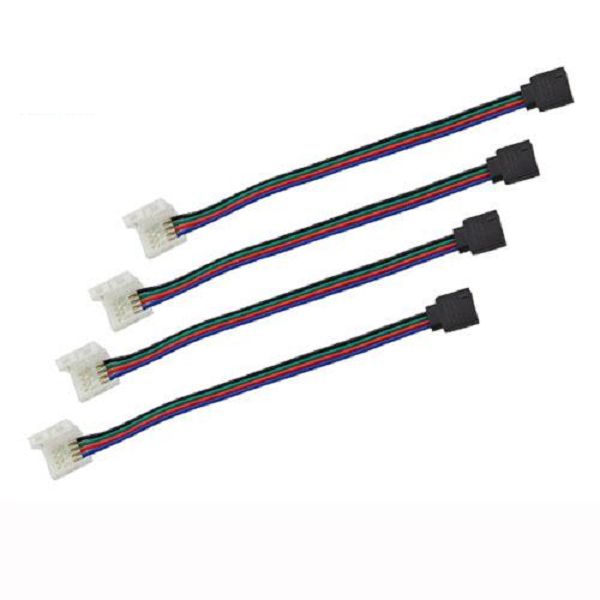 2021 nuevos conectores de tira de luz LED RGB 10mm 4 pines sin Cable de soldadura PCB Cable de placa a adaptador hembra de 4 pines para SMD