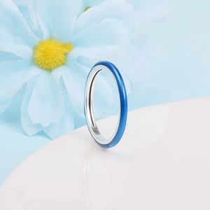 2021 Nieuwe Ring 925 Sterling Zilveren Sieraden Me Elektrische Blauwe Ringen Voor Vrouwen Bruiloft Verlovingsring Bague Femme Anillos 199655C02