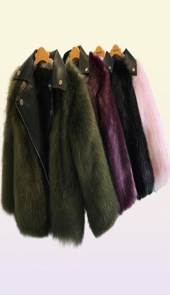 2021 Nuevo estilo corto Niña Abrigos de piel Chaquetas Imitación Fox Piel artificial Hierba Alta calidad PlushLeather Invierno Niños Bebé Niña Ou5397478