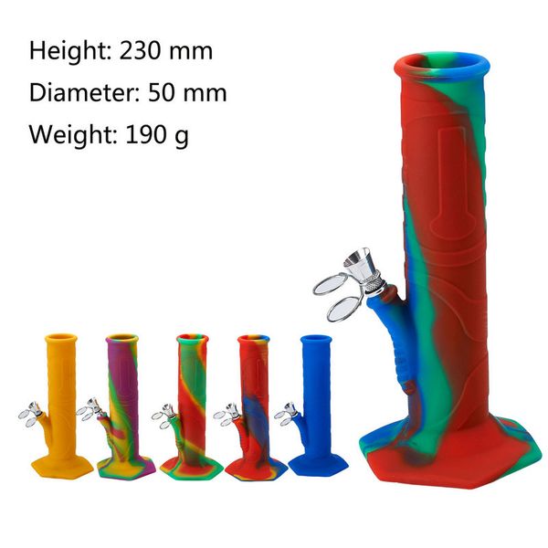 2021 pot de narguilé créatif en gel de silice Smking accessoires tube de pistolet en métal canon couleur unie et couleurs pipoe en silicone