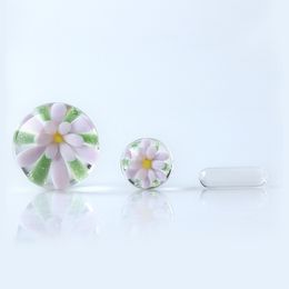 Nouveau verre fumer en marbre fleurie en marbre terp slurper ensemble pour le quartz banger water bong dab plates