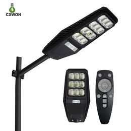 100W 200W 300W Integrated Solar Radar Sensor Buitenverlichting Lamp LED Street Lights 3 Werkmodus Smart Wandlamp met afstandsbediening en -pool