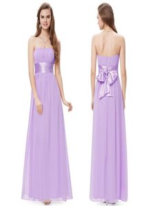 2021 Nieuwe stock sexy lange chiffon formele prom -jurken boog kralen plooien vloeren vloer avond Bridemaid Party Jowns2104815