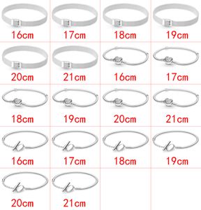 2021 Nieuwe stijl 925 Sterling Silver Fashion Classic Diy Cartoon Simple Love Creative Foundation Chain Leather Rope Bracelet Jewelry Factory Direct Sales