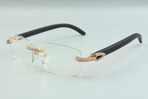 style high-end designers medium diamonds glasses 3524012 for men women natural black wooden glasses frame, size: 56-18-135mm