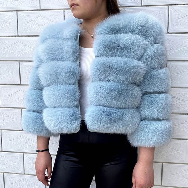 2021 nouveau style femmes véritable manteau de fourrure de renard 100% veste de fourrure naturelle femme hiver chaud manteaux gilet de haute qualité