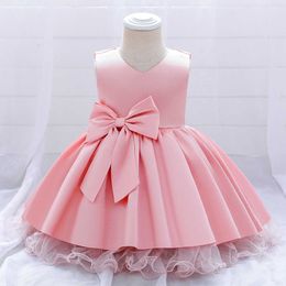 2021 Nouvelle robe d'été en satin pour bébés filles robes de mariée tutu princesse robe de bébé fille de 3 mois à 5 ans Q0716