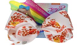 Diademas con lazo de Acción de Gracias para niñas y niños, horquillas para el pelo, cinta de grosgrain de calabaza de pavo, lazos para el cabello de 8 pulgadas, JOJO SWIA8120308, novedad de 2021